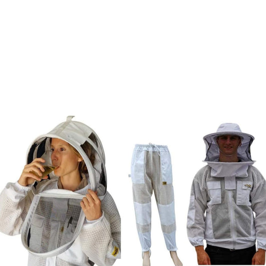 Beekeeping Jacket & Trousers Pants Set 3 Layer Mesh Costume