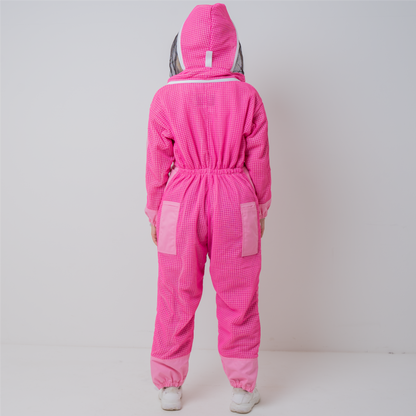 PINK OZ ARMOUR 3 Layer Mesh Ventilated Beekeeping Suit With Fencing Veil