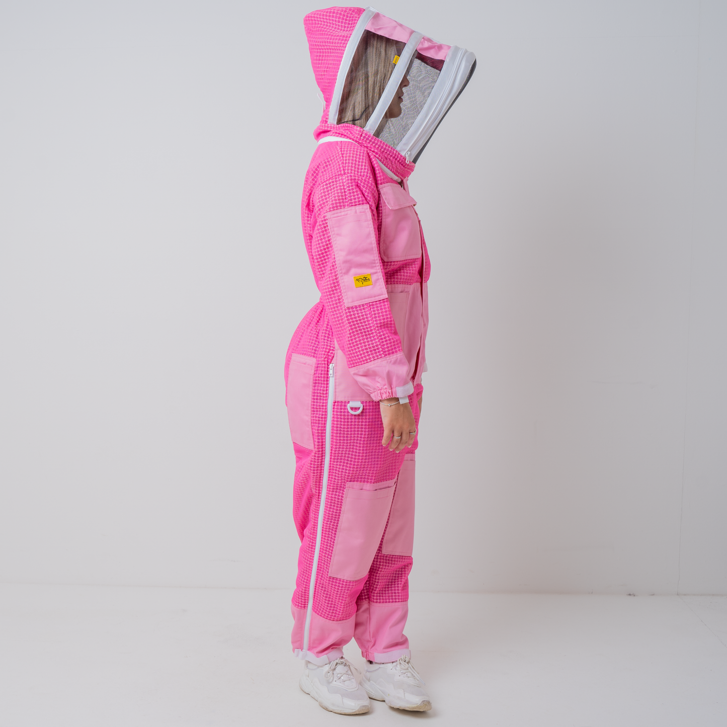 PINK OZ ARMOUR 3 Layer Mesh Ventilated Beekeeping Suit With Fencing Veil