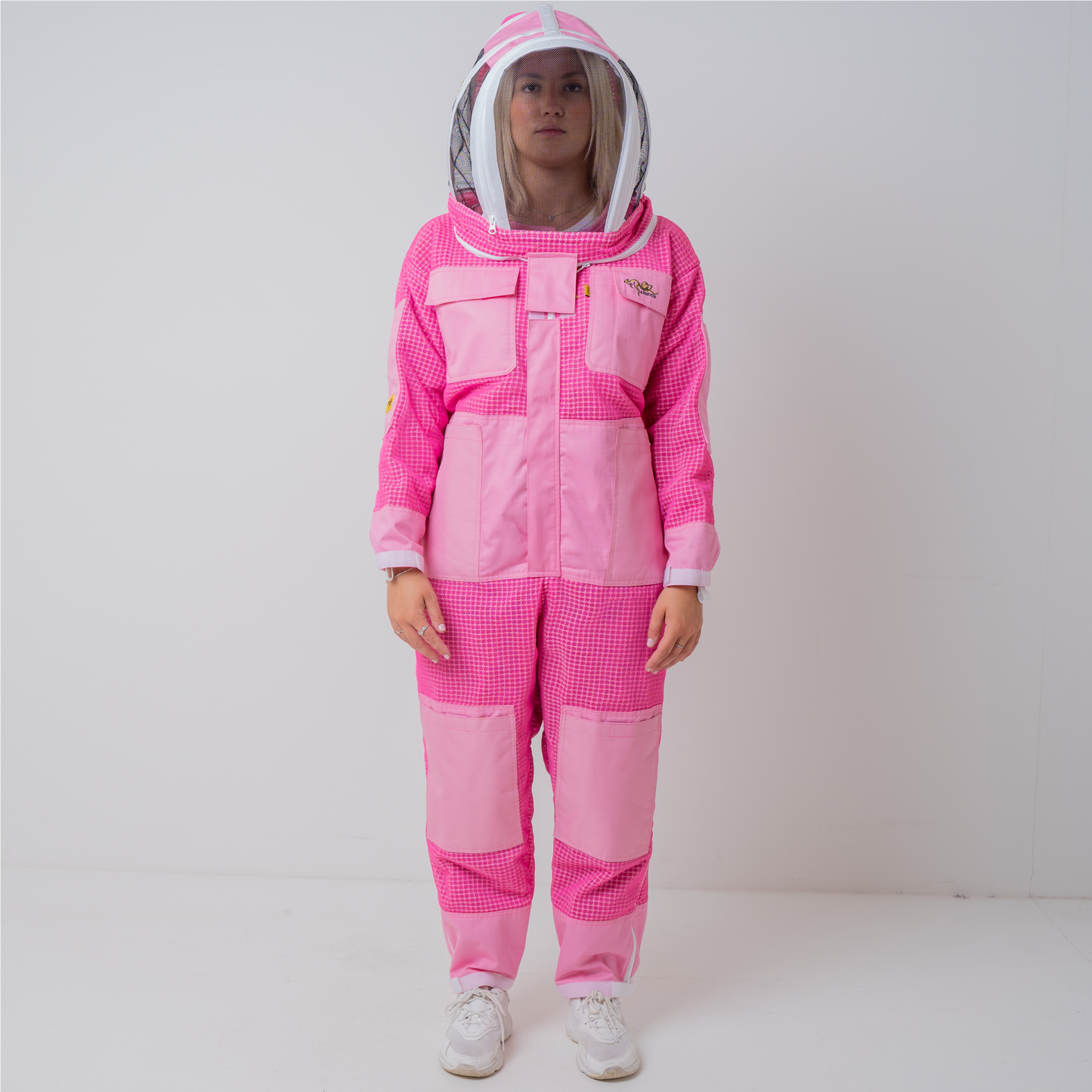 PINK OZ ARMOUR 3 Layer Mesh Ventilated Beekeeping Suit With Fencing Veil