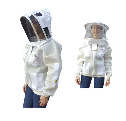 SALE OZ ARMOUR Double Layer Mesh Ventilated Beekeeping Jacket, Beekeeping Jacket with Round Hat Veil, Ventilated Beekeeping Jacket, Double Layer Beekeeping Jacket, Protective Beekeeping Gear, Durable Beekeeping Jacket, Beekeeping Safety Apparel, High-Quality Beekeeping Jacket, Comfortable Beekeeping Jacket, OZ ARMOUR Beekeeping Jacket