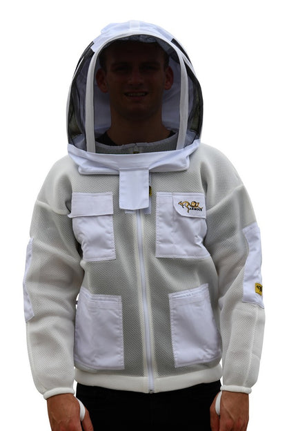 Sale OZ ARMOUR Double Layer Mesh Ventilated Beekeeping Jacket With Round Hat Veil