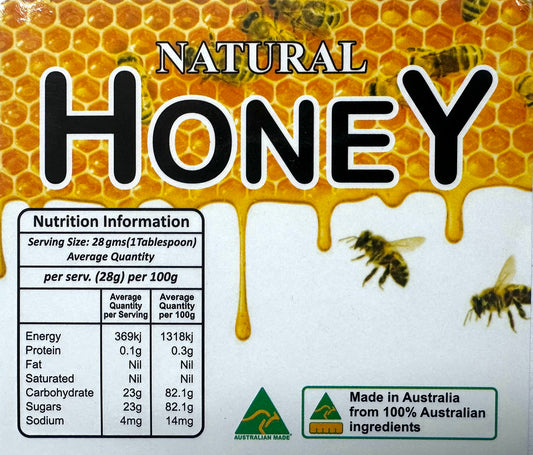 Honey Labels With Nutritional Facts Square QTY 100