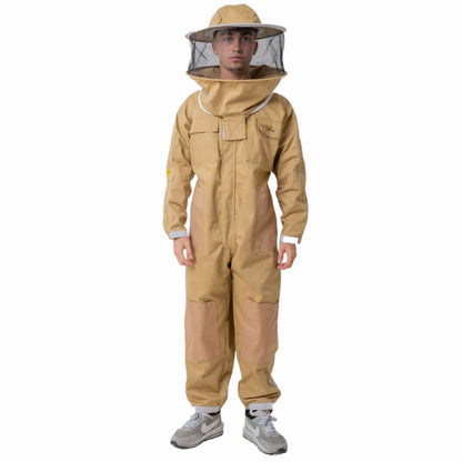 OZ ARMOUR Khaki Poly Cotton Beekeeping Suit With Round Hat