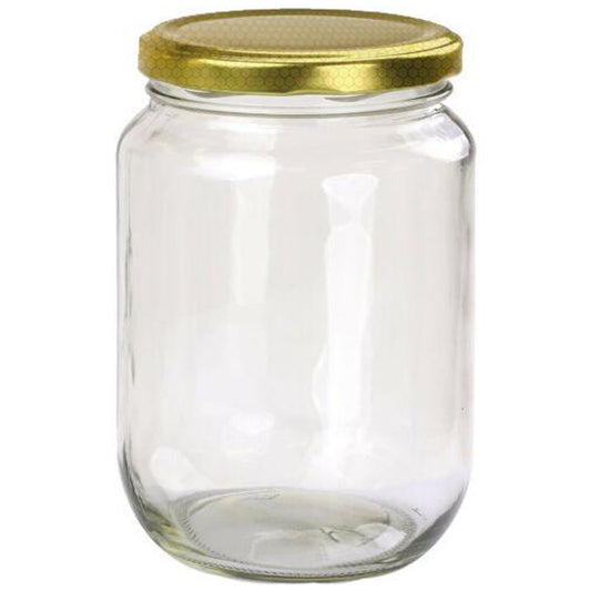 250 ml Round Glass Jars Honey Containers Metal Honeycomb Lid