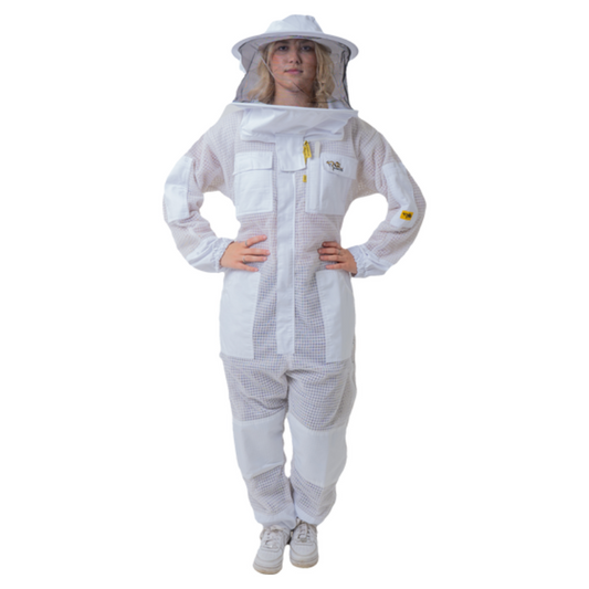 OZ ARMOUR 3 Layer Mesh Ventilated Beekeeping Suit With Round Brim Hat