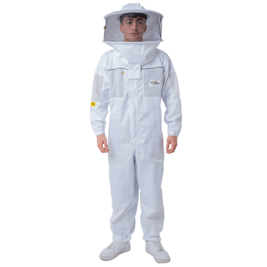 OZ ARMOUR Poly Cotton Semi Ventilated Beekeeping Suit With Round Brim Hat