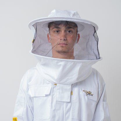 Durable Poly Cotton Beekeeping Suit with Round Hat Veil by OZ Armour - Reliable Protection for Beekeepers