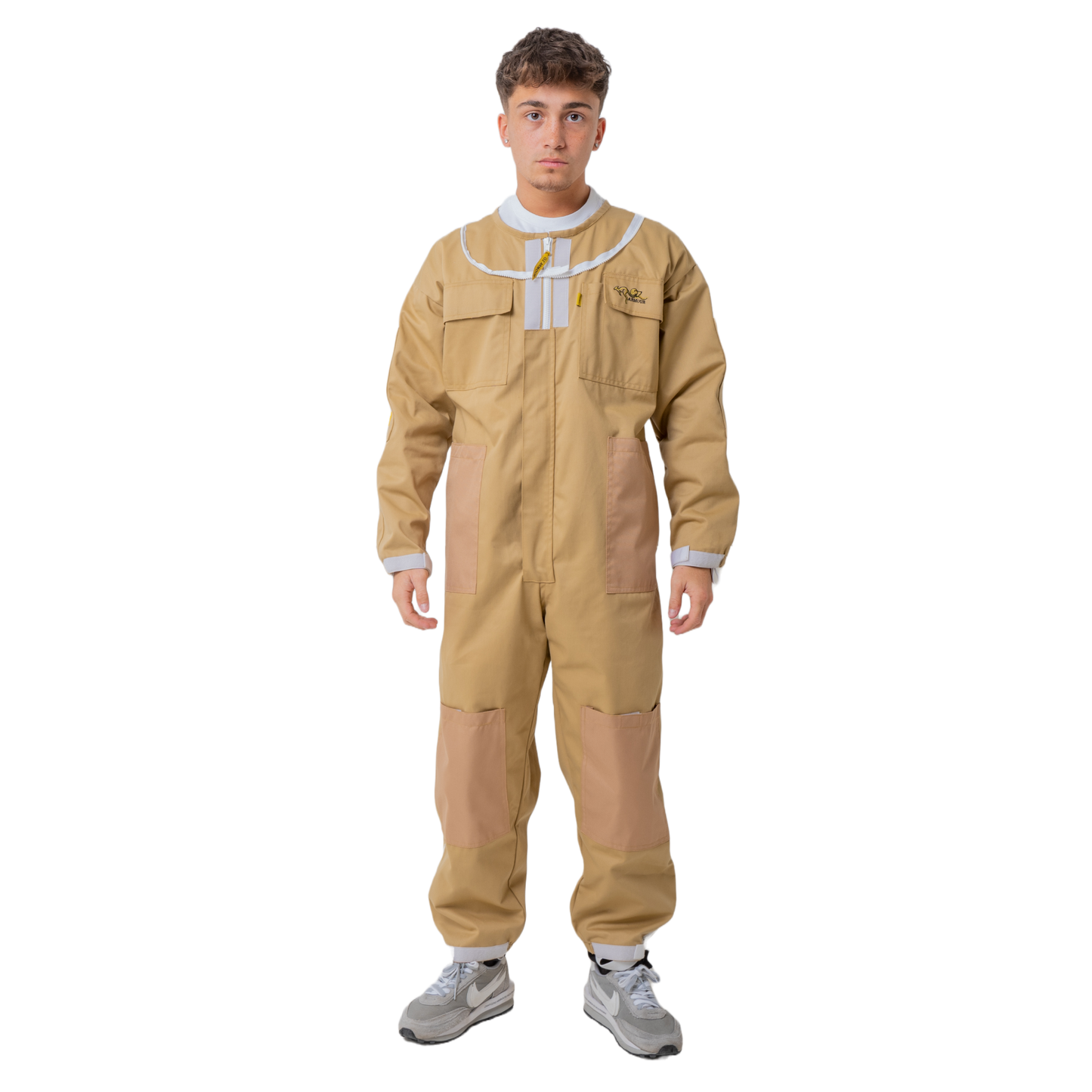 Beekeeping attire - khaki poly cotton suit with fencing veil