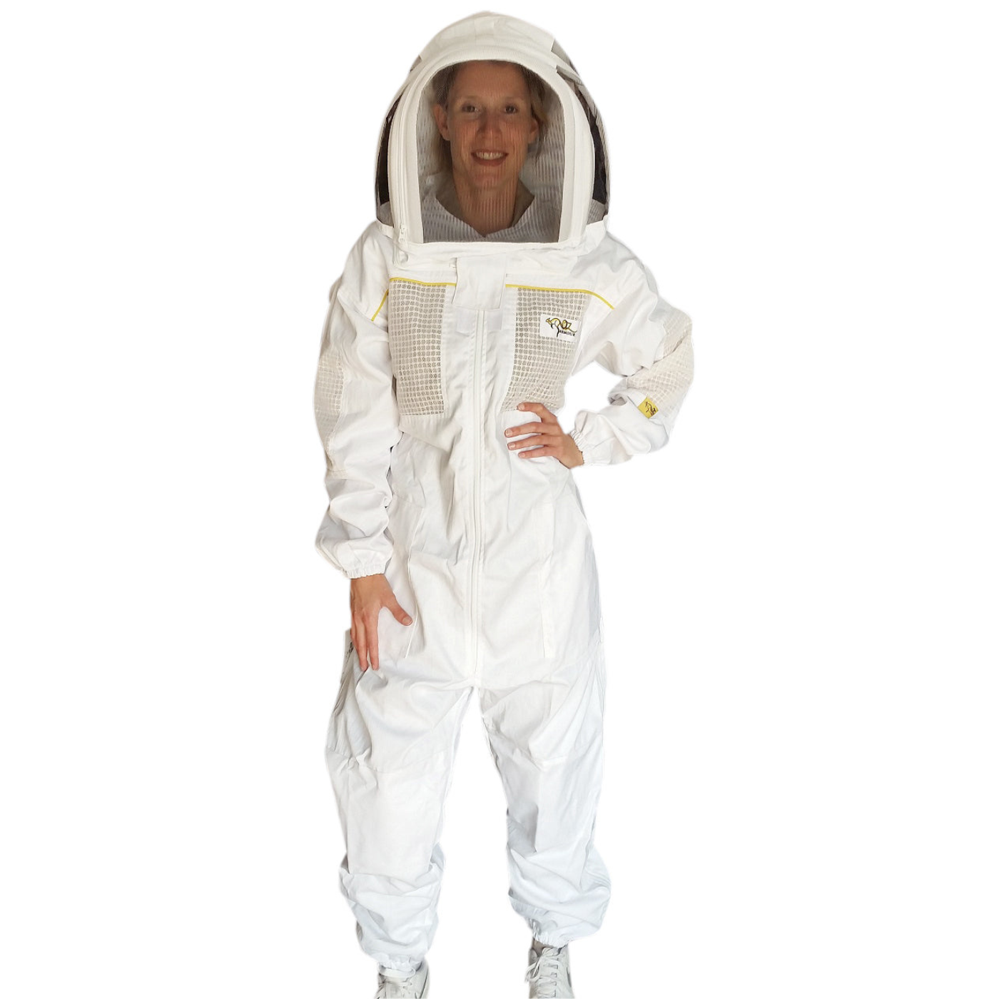 POLY COTTON SEMI VENTILATED BEEKEEPING SUIT WITH FENCING VEIL