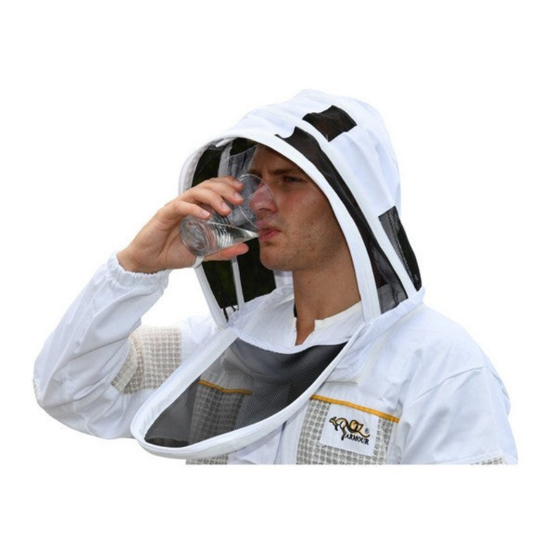 POLY COTTON SEMI VENTILATED BEEKEEPING SUIT WITH FENCING VEIL