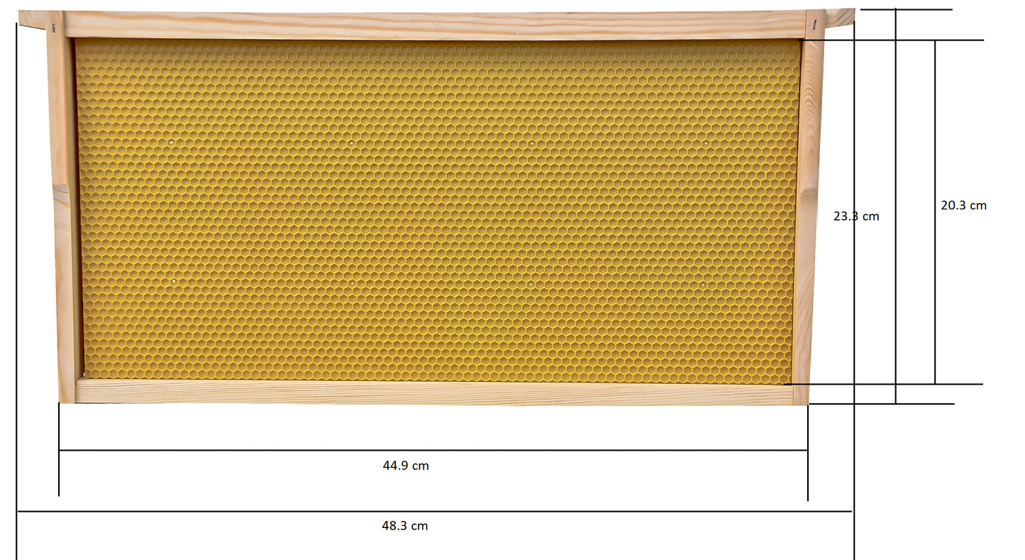 Full Depth Assembled Plastic Embedded Beehive Frames