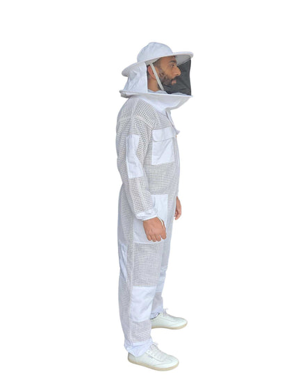 OZ APIARIST 3 Layer Mesh Ventilated Beekeeping Suit With Your Choice Of Veil Size S to 7XL