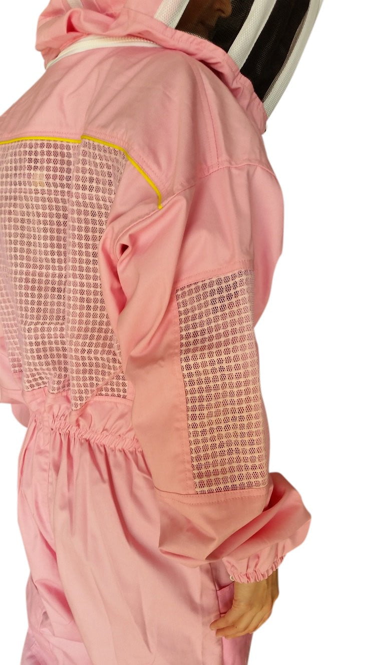 OZ ARMOUR Pink Poly Cotton Semi Ventilated  Beekeeping Suit With Fencing Veil,Beekeeping,beekeeping gear,oz armour