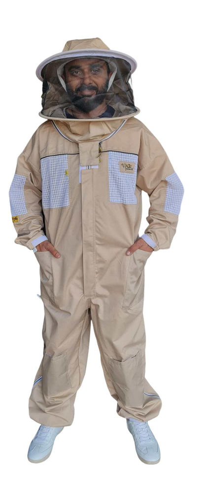 OZ ARMOUR Colored Ventilated Beekeeping Suit With Two Veils Round Hat & Fencing