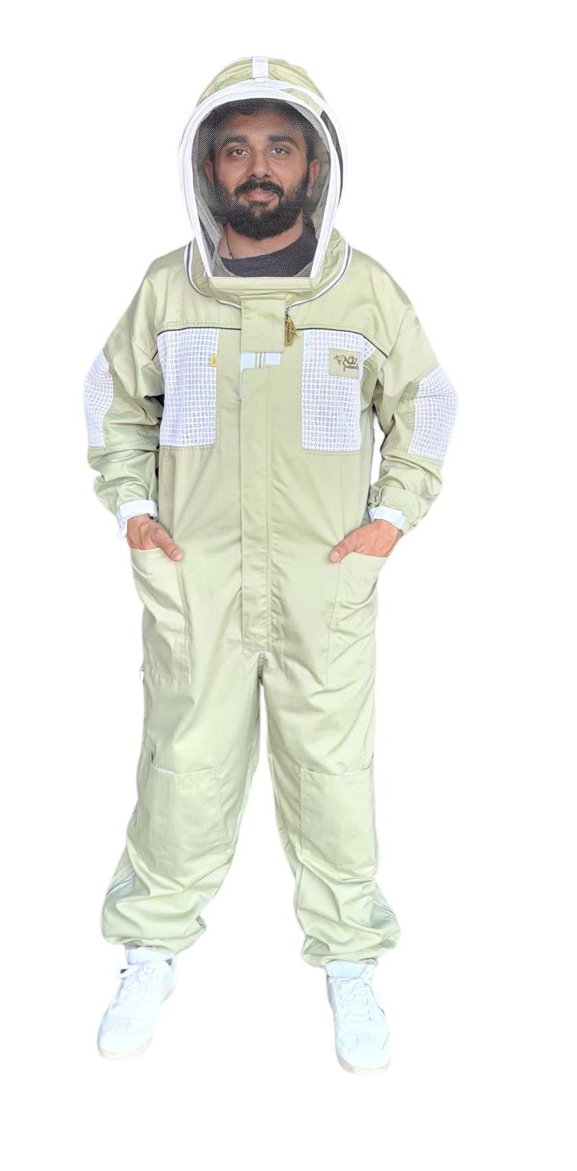 OZ ARMOUR Colored Ventilated Beekeeping Suit With Two Veils Round Hat & Fencing