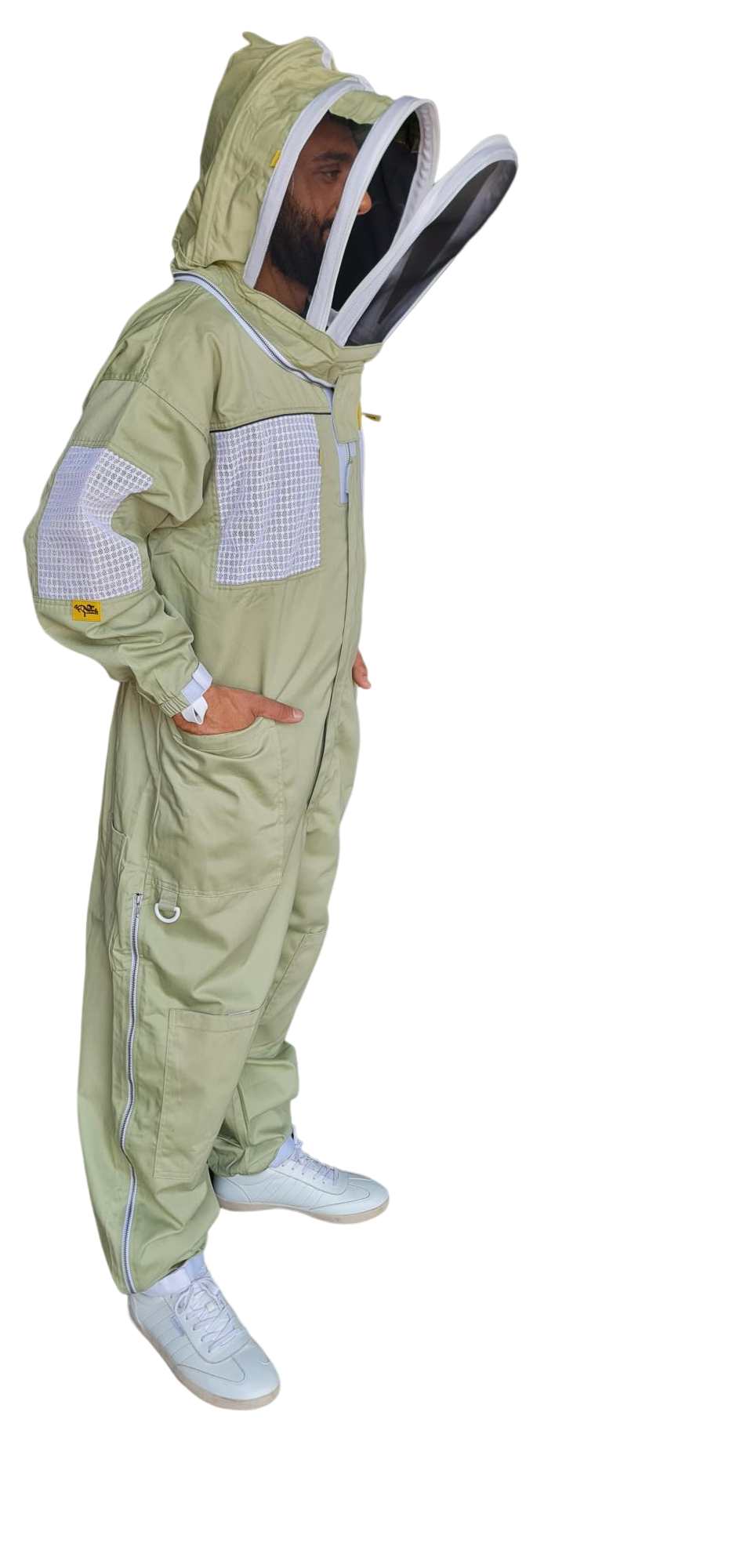 OZ ARMOUR Colored Ventilated Beekeeping Suit With Two Veils Round Hat & Fencing