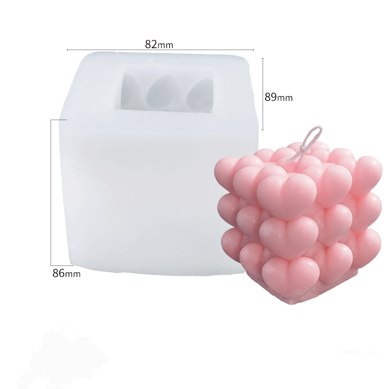 Cube Bubble Shape Silicone Candle Mold - Height 86 mm