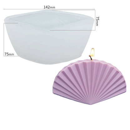 Fan Shape Silicone Candle Mould - Height 75 mm