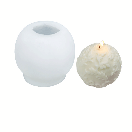 Leaves Ball Silicone Candle Mould - Height 85 mm