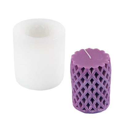 Diamond Shape Hole Cylinder Silicone Candle Mould