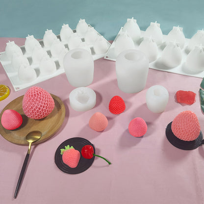 Strawberry Tray Silicone Candle Mould - Height 68 mm