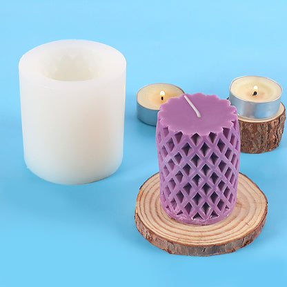 Diamond Shape Hole Cylinder Silicone Candle Mould