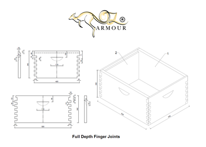 Oz ARMOUR Beehive 20/16 Frames With Mesh Bottom Board Beetle Trap with Unassembled Frames - Beekeeping Gear