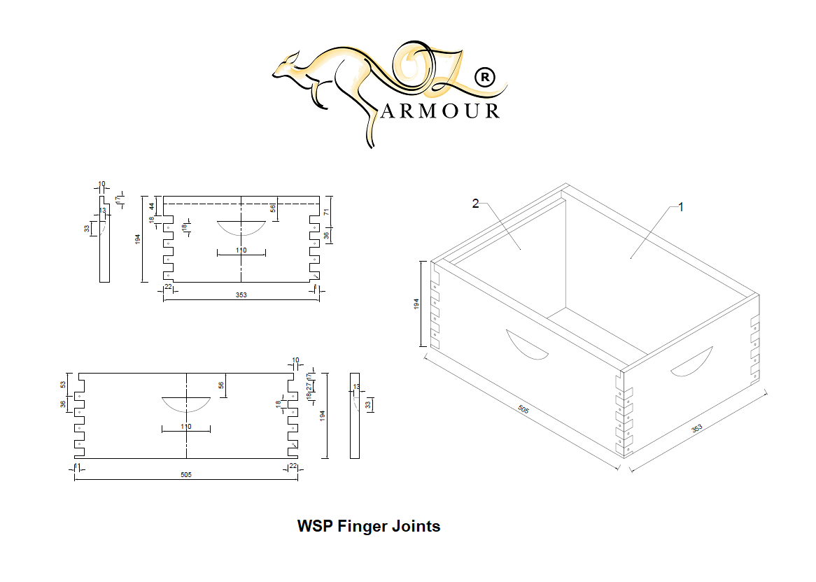 OZ ARMOUR  WSP Beehive Boxes Premium Quality - Beekeeping Gear