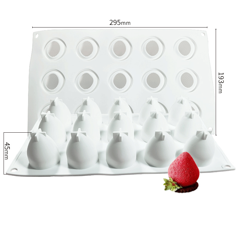 Strawberry Shape Tray Silicone Candle Mould - Height 45 mm