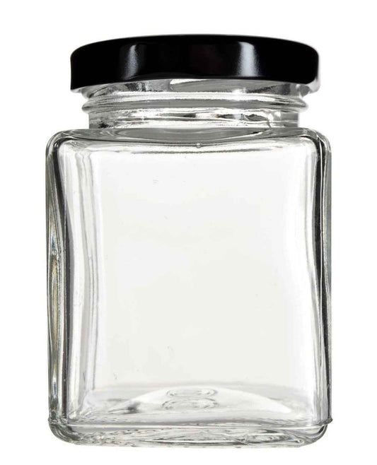 Square Glass Jars honey Containers Black, 375ml square glass jars, food grade glass containers, beekeeping supplies, honey storage jars, glass jars with lids, clear square jars, 375 ml glass jars bulk, twist top jars, transparent glass containers, square honey jars, kitchen storage jars, glass jars for beekeepers, bulk glass jars, square jars with twist lids, honeycomb pattern lids