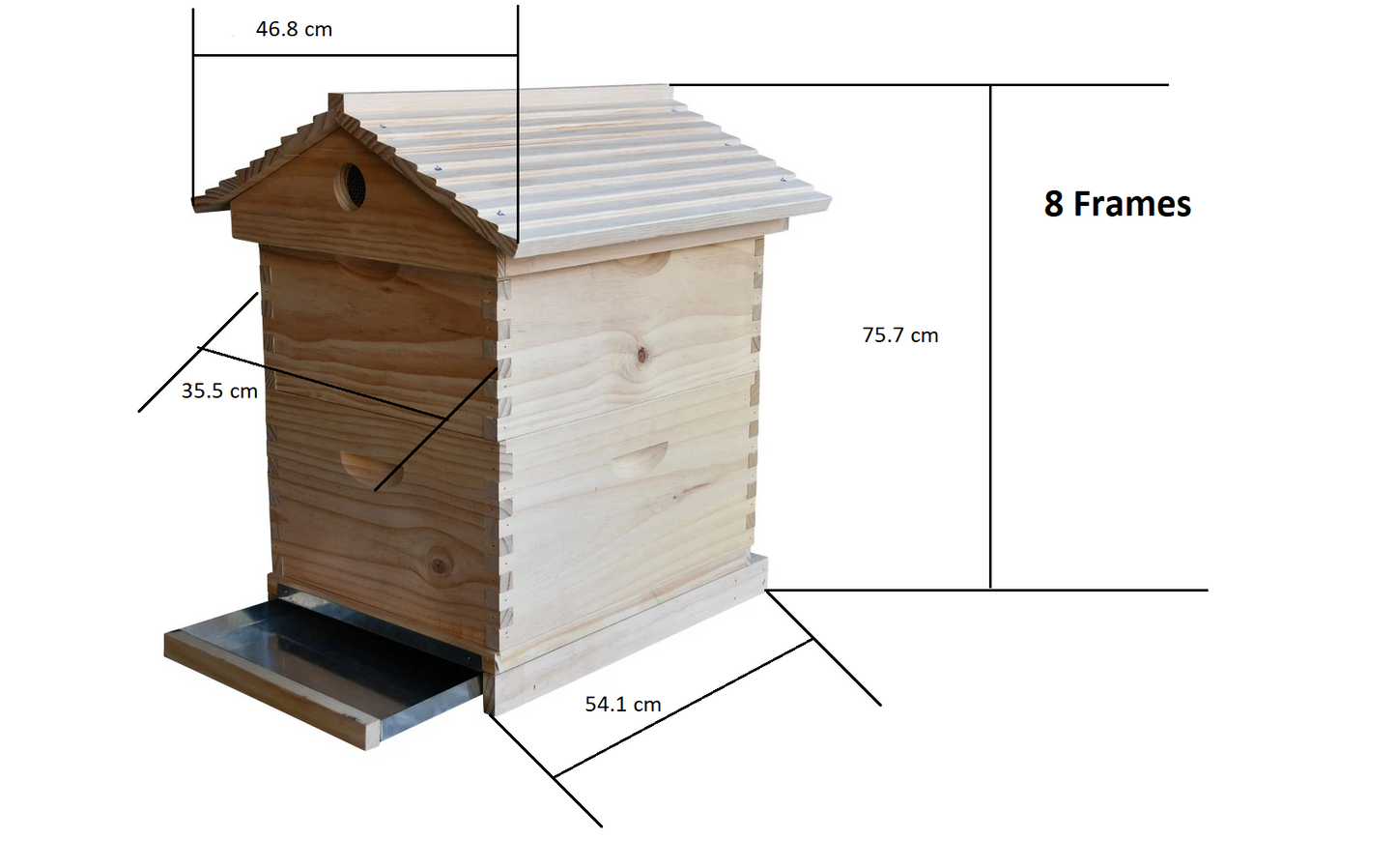 OZ ARMOUR Gabled Telescopic Beehive With Mesh Bottom Board Beetle Trap - Beekeeping Gear