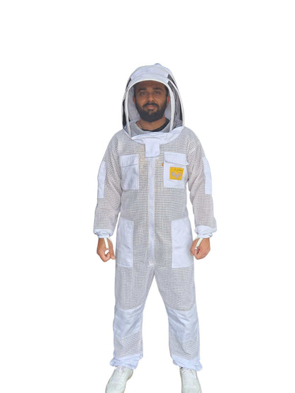 OZ APIARIST 3 Layer Mesh Ventilated Beekeeping Suit With Your Choice Of Veil Size S to 7XL