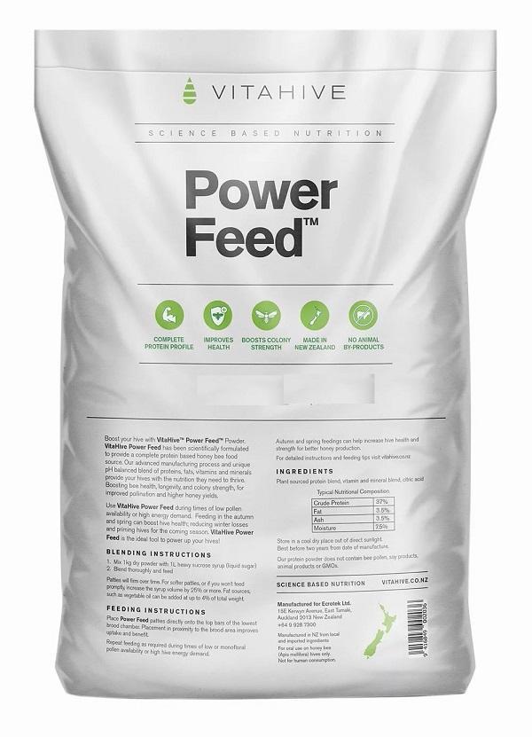 VitaHive™ Power Feed™ 1KG, VitaHive Power Feed Powder, bee pollen supplement, hive nutrition, brood growth boost, bee health support, hive longevity, beekeeping essentials, pollen powder for bees, hive vitality, bee nutrition