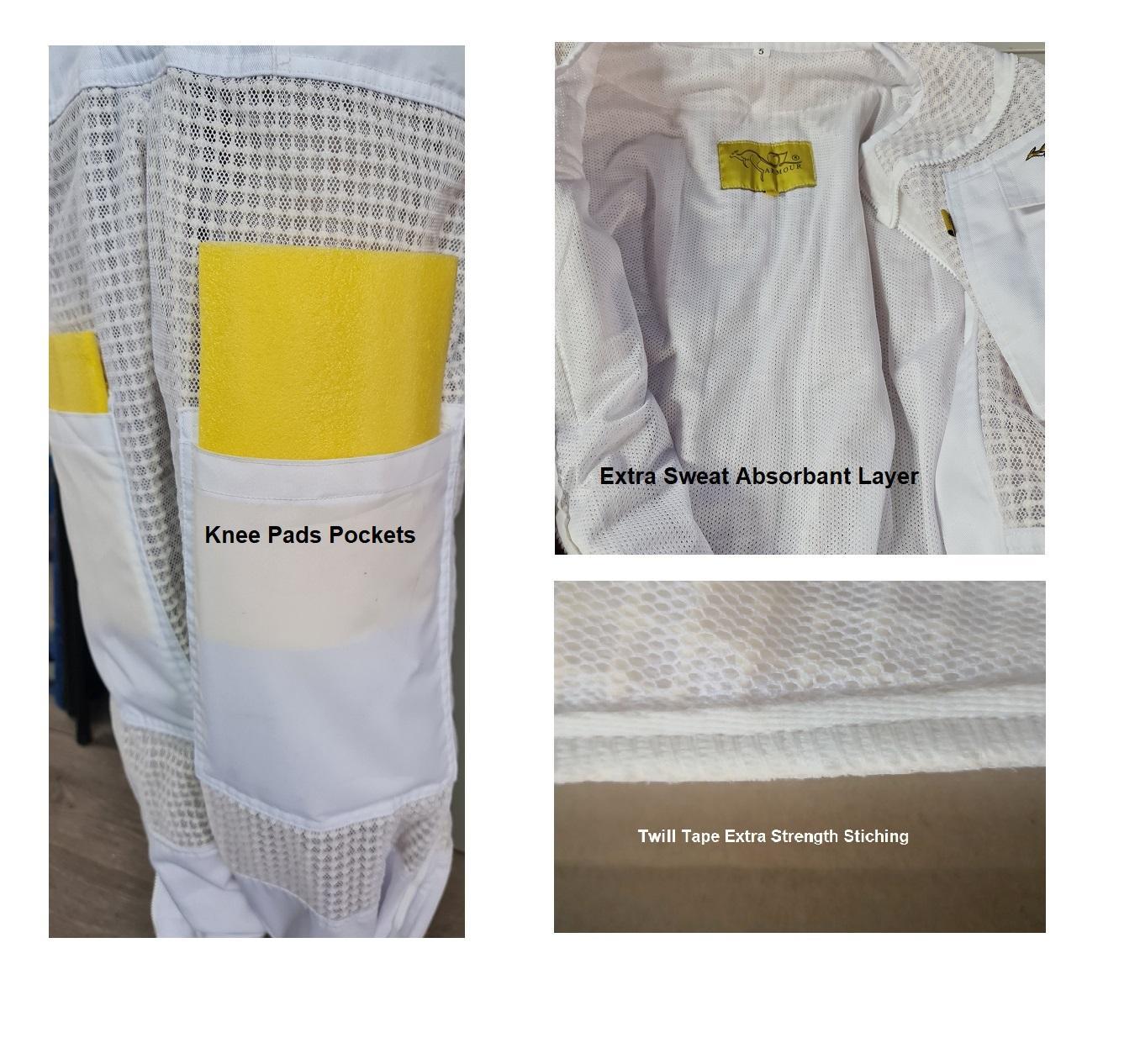 Beekeeping Starter Kit 4 with Three Layer Mesh Beekeeping Suit