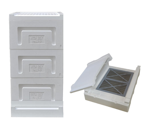 Honey Paw Polystyrene 10 Frames Beehive Three Level with Mesh bottom Board & Varroa pest Control Tray