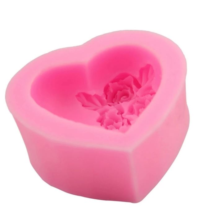 Silicone Candle/Bath Bomb Mould Heart shape "I Love You"