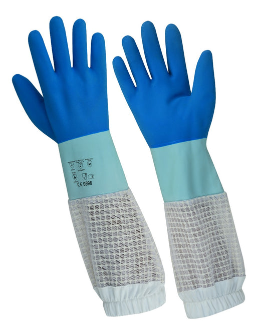 Rubber Gloves with three Layer Mesh Ventilation, Ventilated Rubber Gloves Three Layer Mesh Gloves Protective Rubber Gloves Durable Rubber Gloves Safety Work Gloves Breathable Rubber Gloves High-Quality Rubber Gloves Comfortable Work Gloves Industrial Rubber Gloves Ventilated Work Gloves