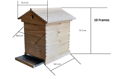 OZ ARMOUR Gabled Telescopic Beehive With Mesh Bottom Board Beetle Trap - Beekeeping Gear